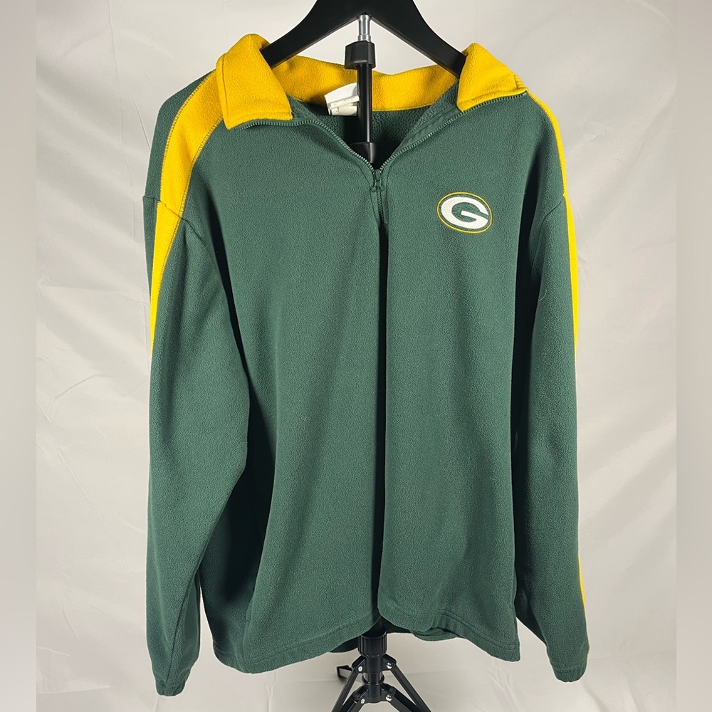 Green Bay Packers NFL Team Apparel Fleece 1/4 Zip Pullover Green Yellow